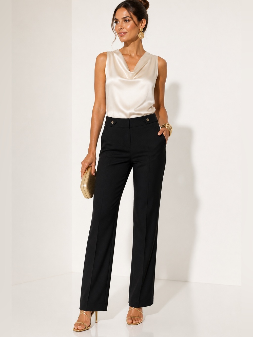 BNWT $188 TAHARI Black Straight Leg Club Pant